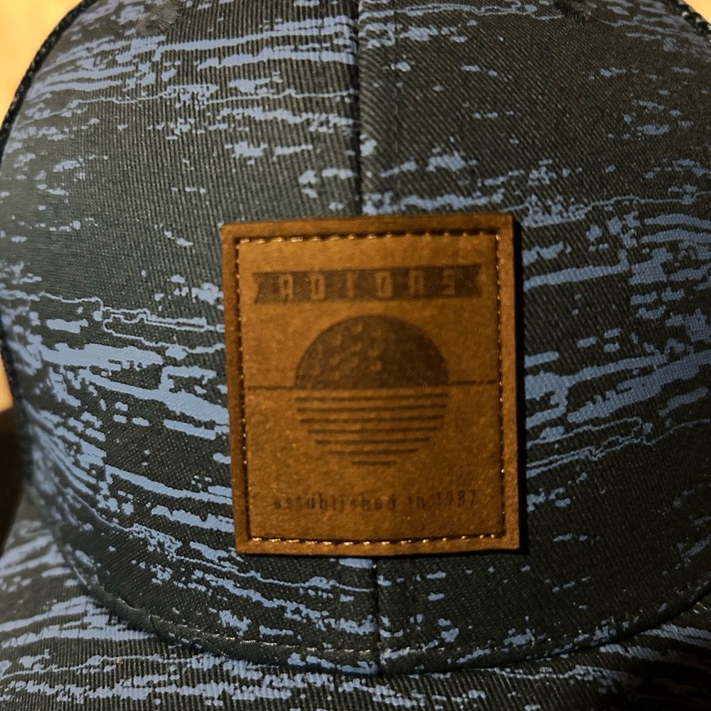 adidas Blue Patterned Cap with Brown Patch - image 2